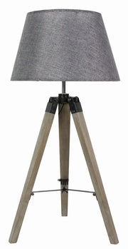 Candellux Lugano lampada da tavolo legno E27 68cm grigia