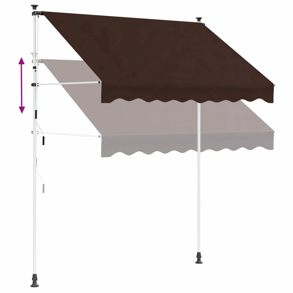 Tenda da Sole | Tenda retrattile manuale Marrone 400 cm