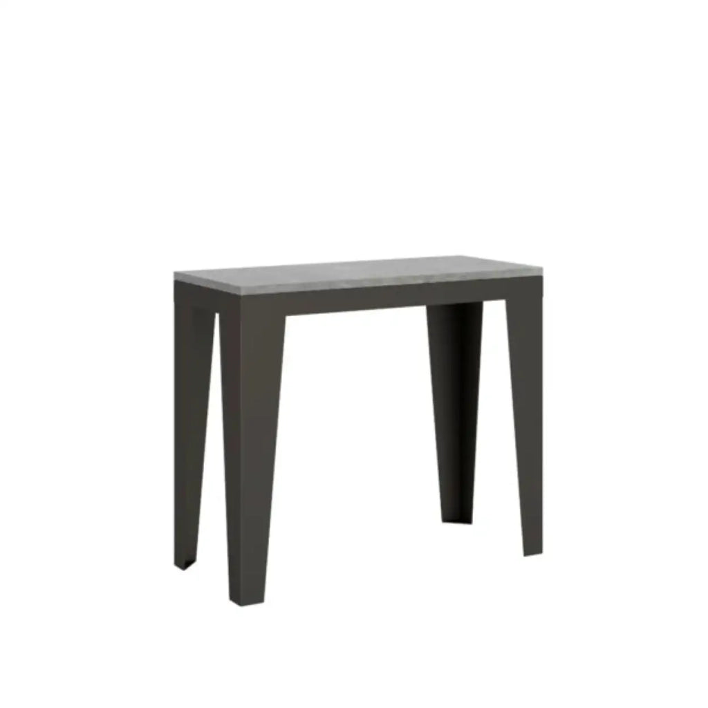 Consolle allungabile 90x40/300 cm Flame Evolution cemento telaio e gambe antracite
