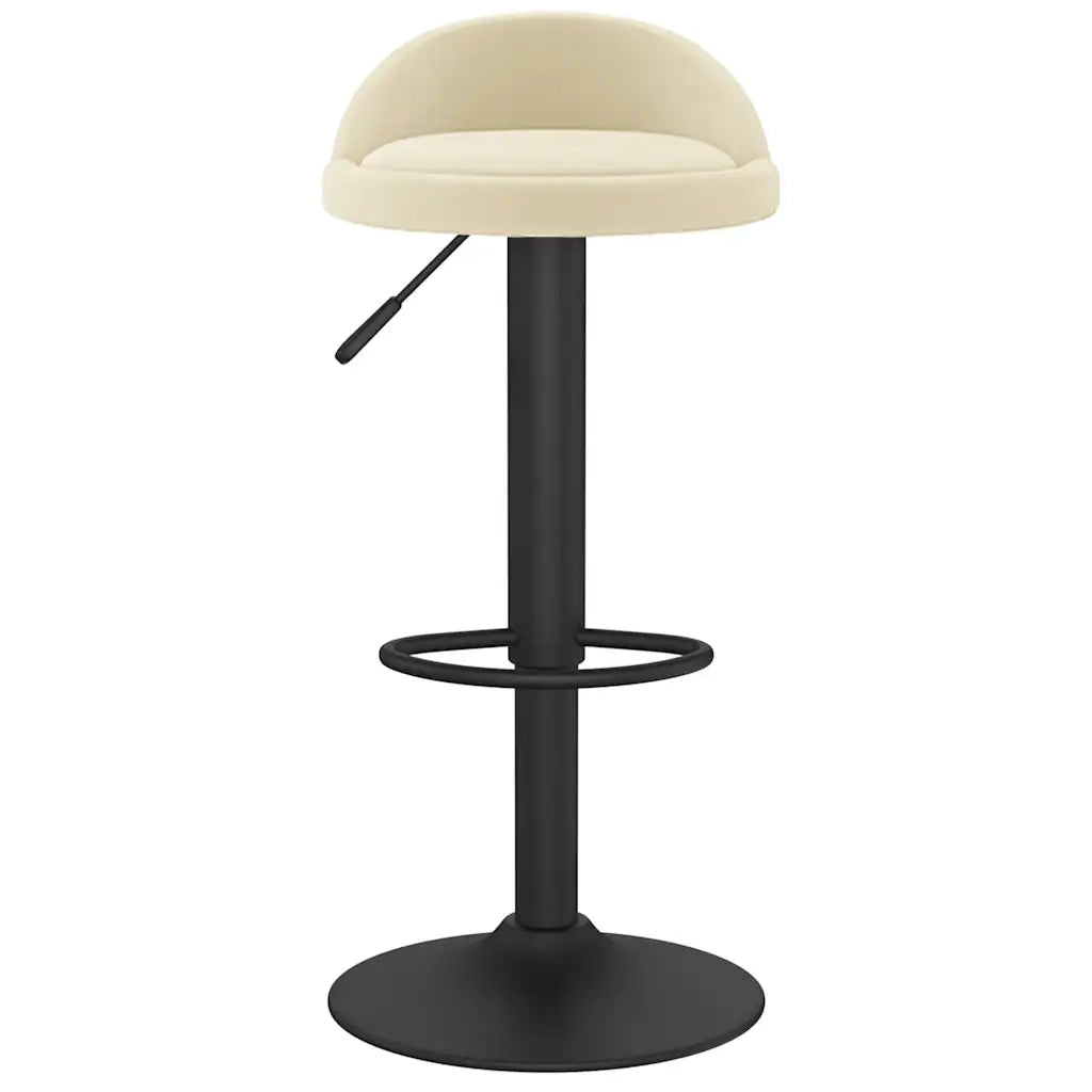 Sgabello da Bar Crema in Velluto 333589