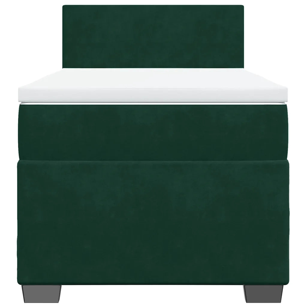 Giroletto a Molle con Materasso Verde Scuro 90x200 cm Velluto 3288507