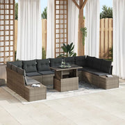 Set Divano da Giardino con cuscino 11 pcs Grigio polyrattan 3357992