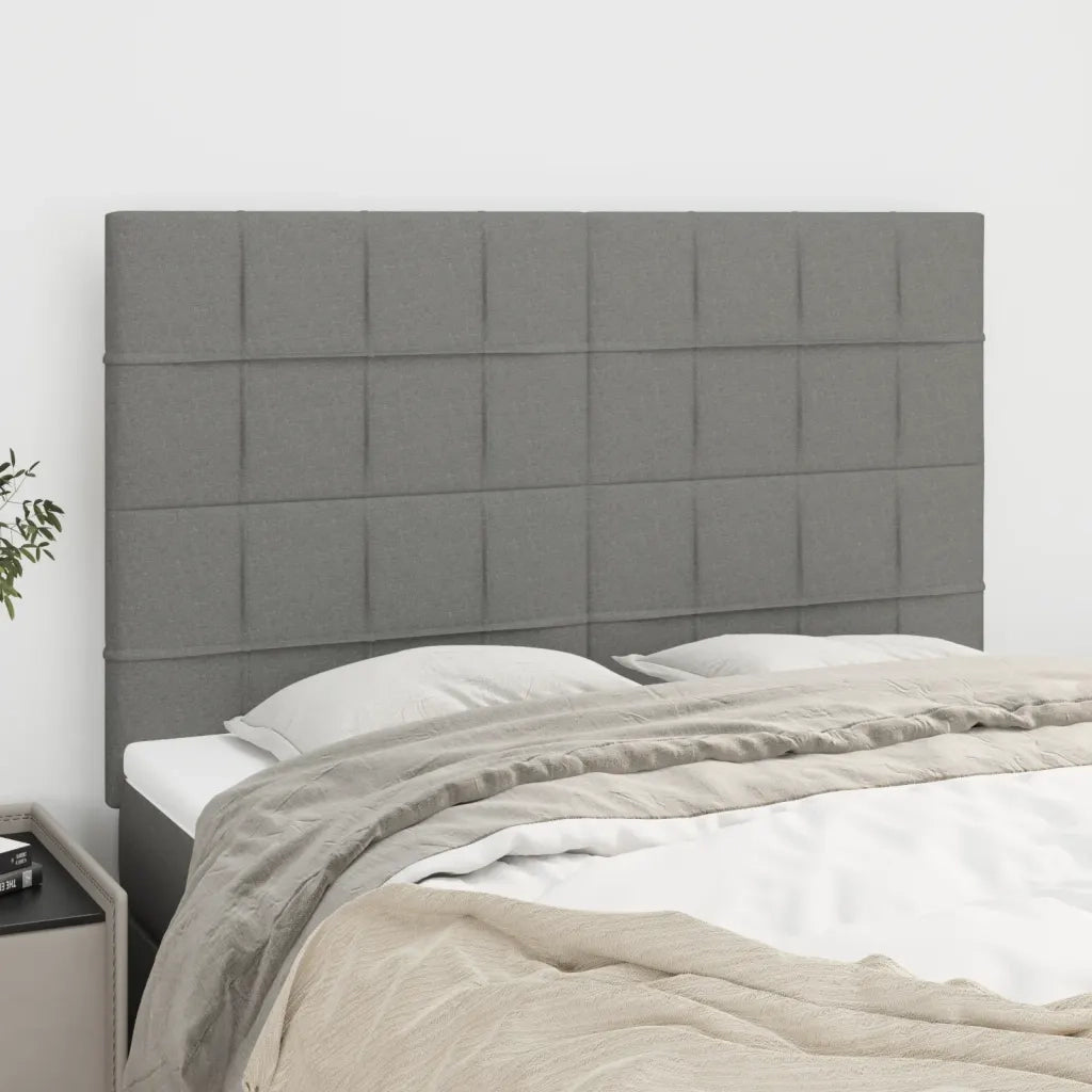 Testiera Grigio Scuro 144x5x118/128 cm Tessuto 3116331