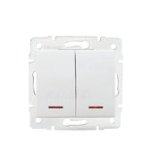 Interruttore doppio con LED Kanlux LOGI bianco 25079