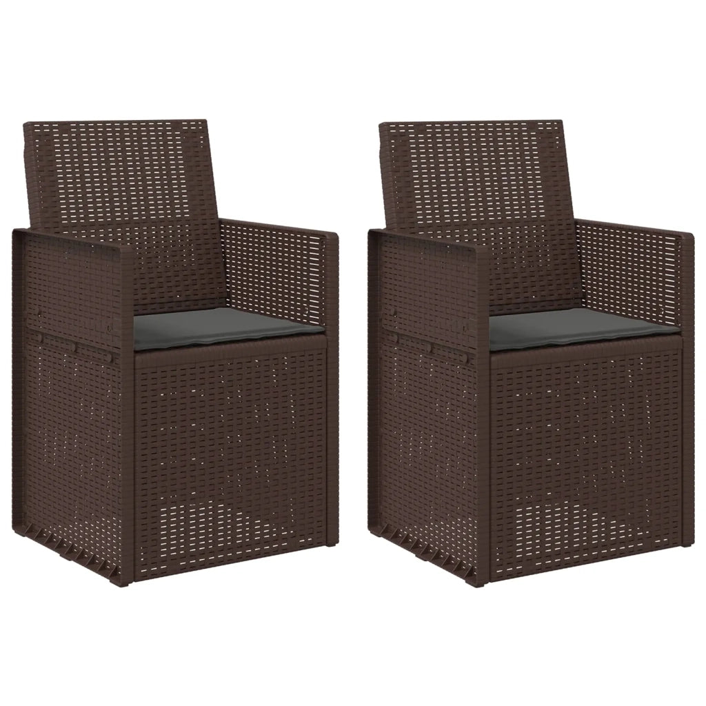 Sedie da pranzo da giardino 2 pcs Marrone e Antracite PP 899990