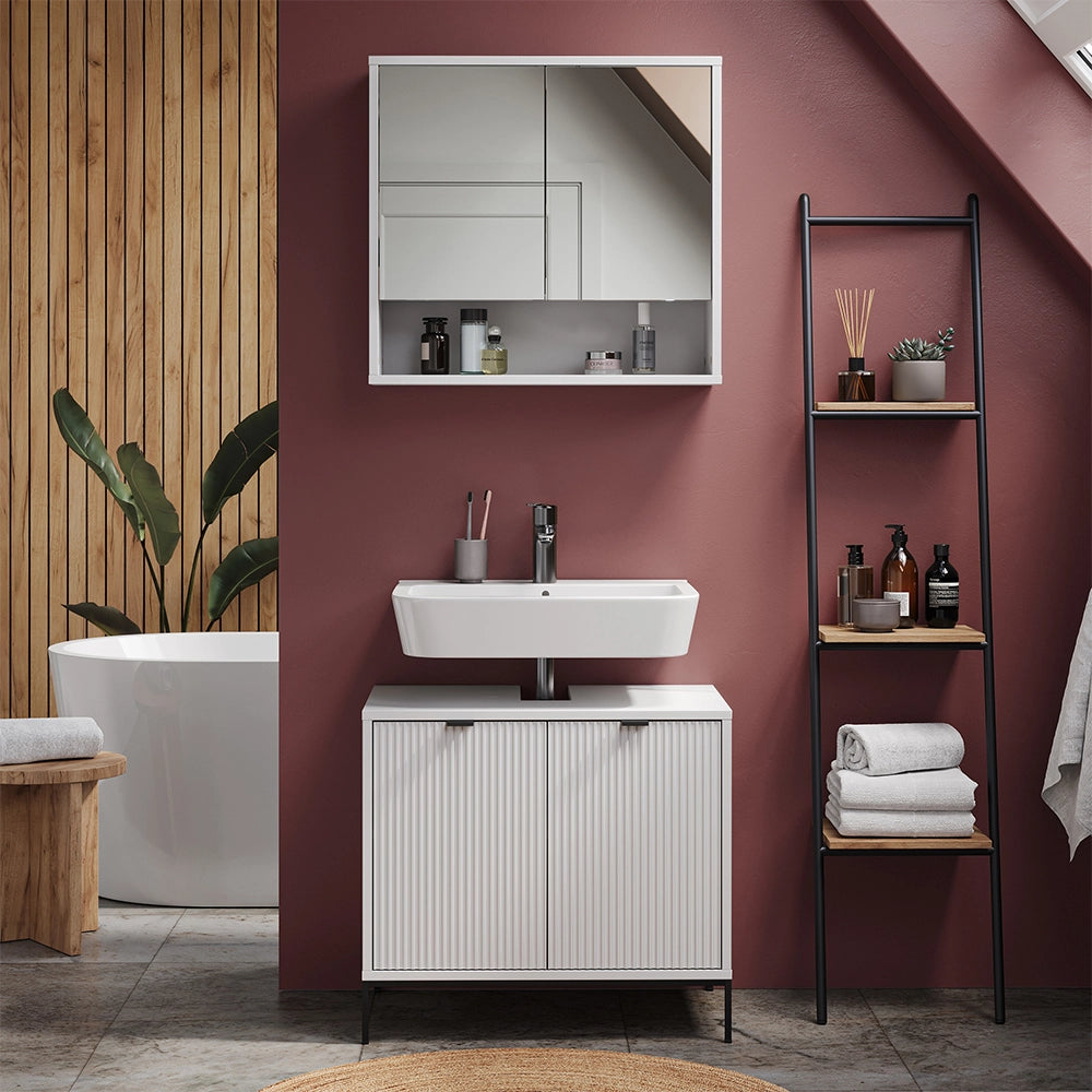Vicco Set di mobili da bagno Bianco 2 parti