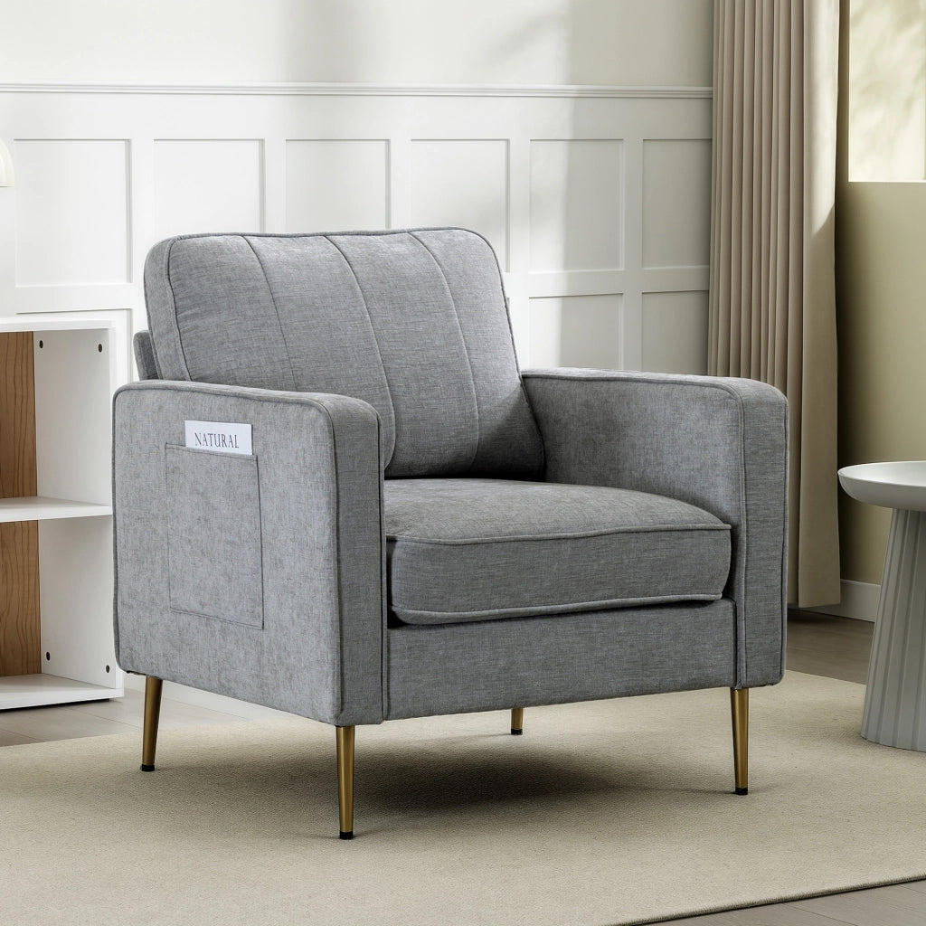 Poltrona in tessuto con tasche laterali ¨C Minimal ¨C grigio