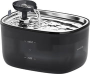 Fontana Acqua Silenziosa in Acciaio Inossidabile 2,5 Litri con Luce LED BPA Libero con Filtro Facile da Pulire - Fontana per Gatti e Cani