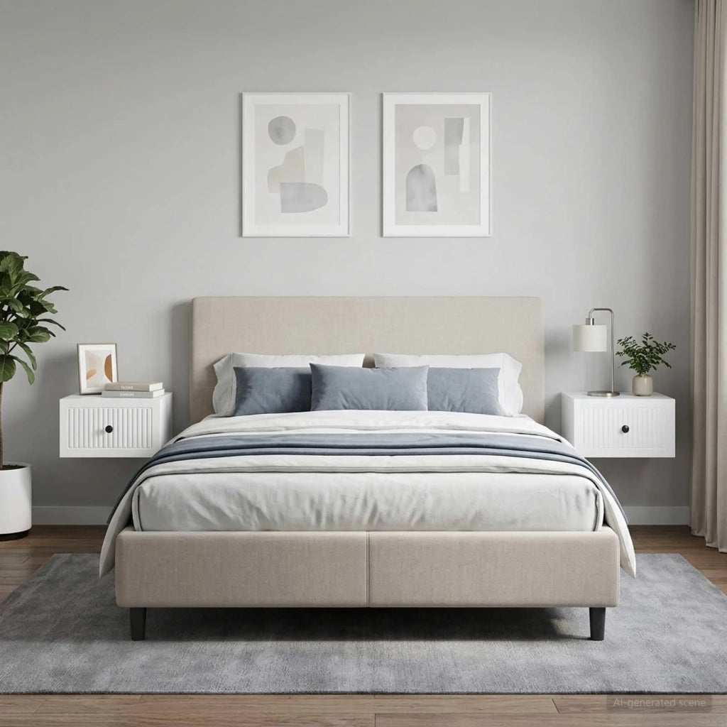 Mobiletto da notte a muro 2 pcs Bianco Lucido 33 x 34,5 x 20 cm 897924