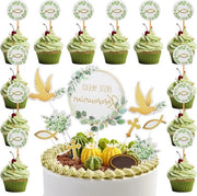 21 confezioni di decorazioni per torta per battesimo, comunione e compleanno - colomba, pesce, crocifisso
