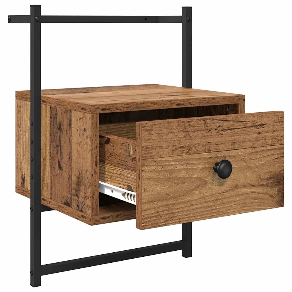Set di 2 Comodini | Armadio da Notte | Mobiletto da notte Legno vecchio 35 x 30 x 51 cm