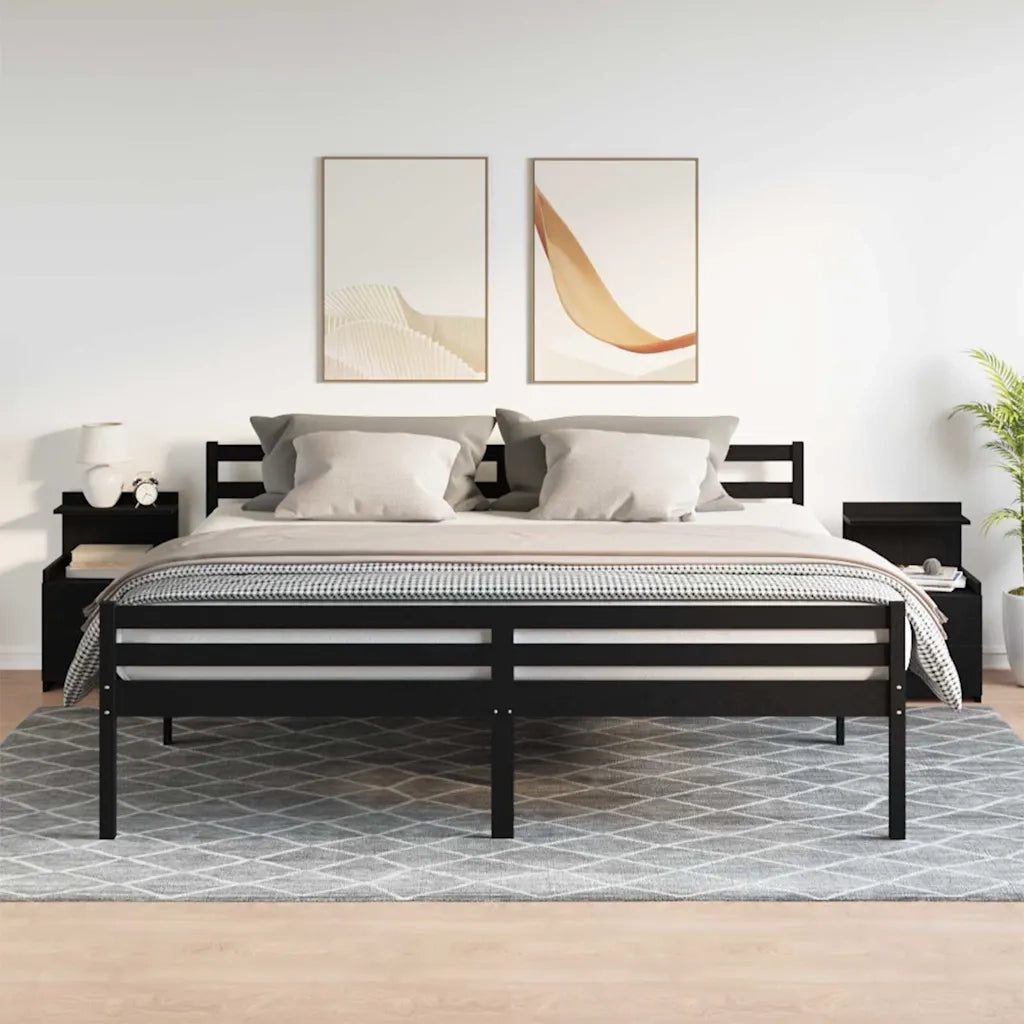 Comodini 2 pz con 2 cassetti neri 40x36,5x62 cm 858635