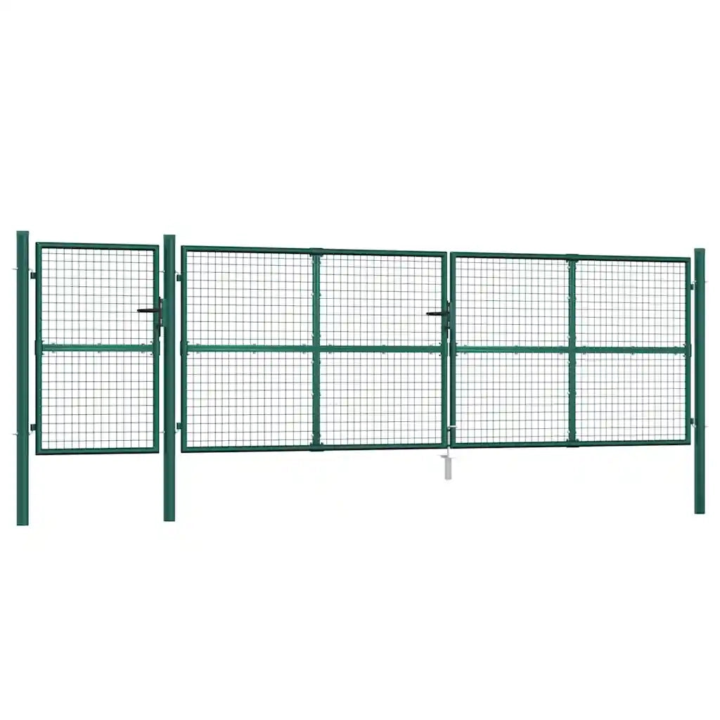 Cancello da Giardino in Rete Verde 500x175 cm Acciaio Zincato