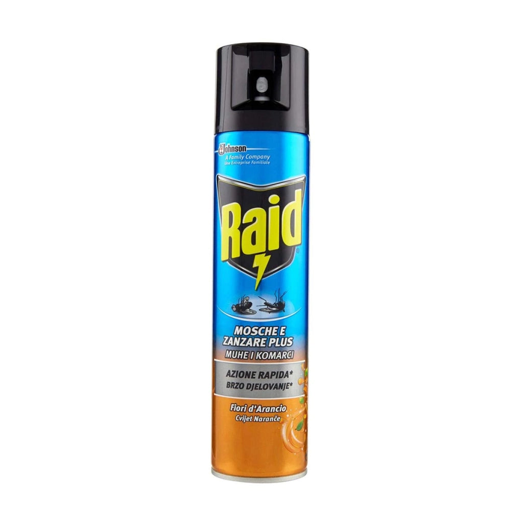 RAID INSETTICIDA SPRAY MOSCHE E ZANZARE FIORI D'ARANCIO 400 ML