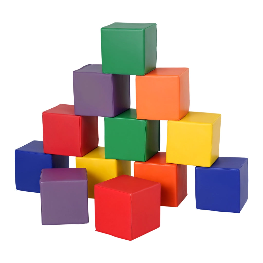 Set 12 Cubi Morbidi Giocattolo ¨C Xylo ¨C Schiuma PU EPE 20x20x20cm Multicolore