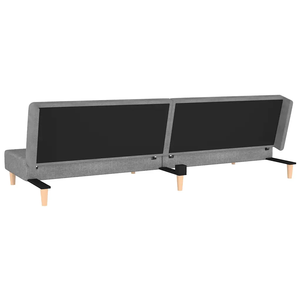 Divano letto | Sof¨¤ letto | Letto singolo a 2 Posti con 2 Cuscini Grigio Chiaro in Tessuto
