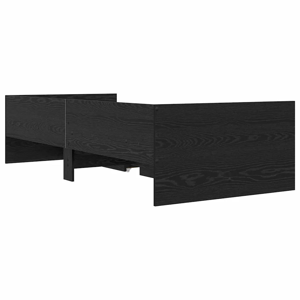 Struttura del letto-Giroletto Rovere Nero 90 x 200 cm Pino massello
