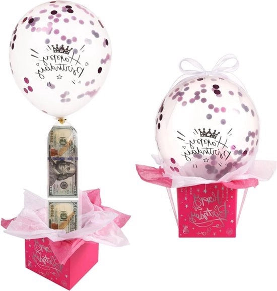 Regalo di Viaggio con Borsa di Spesa - Divertente - Rosa - Ballo di Compleanno - Sorpresa - Tesoro di Compleanno - Adatto per Donna.