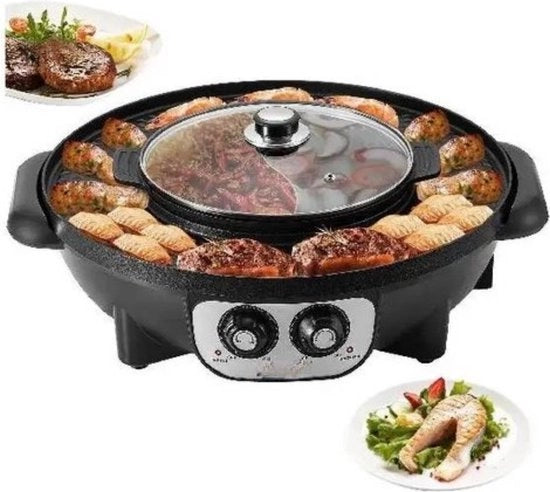 Griglia per BBQ/Hotpot - Inclusa Copertura - Nero - Per Uso Domestico