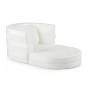 Divano letto convertibile 3-in-1 con coperture lavabili e imbottitura morbida, Divano pieghevole per bambini 3+ anni Bianco