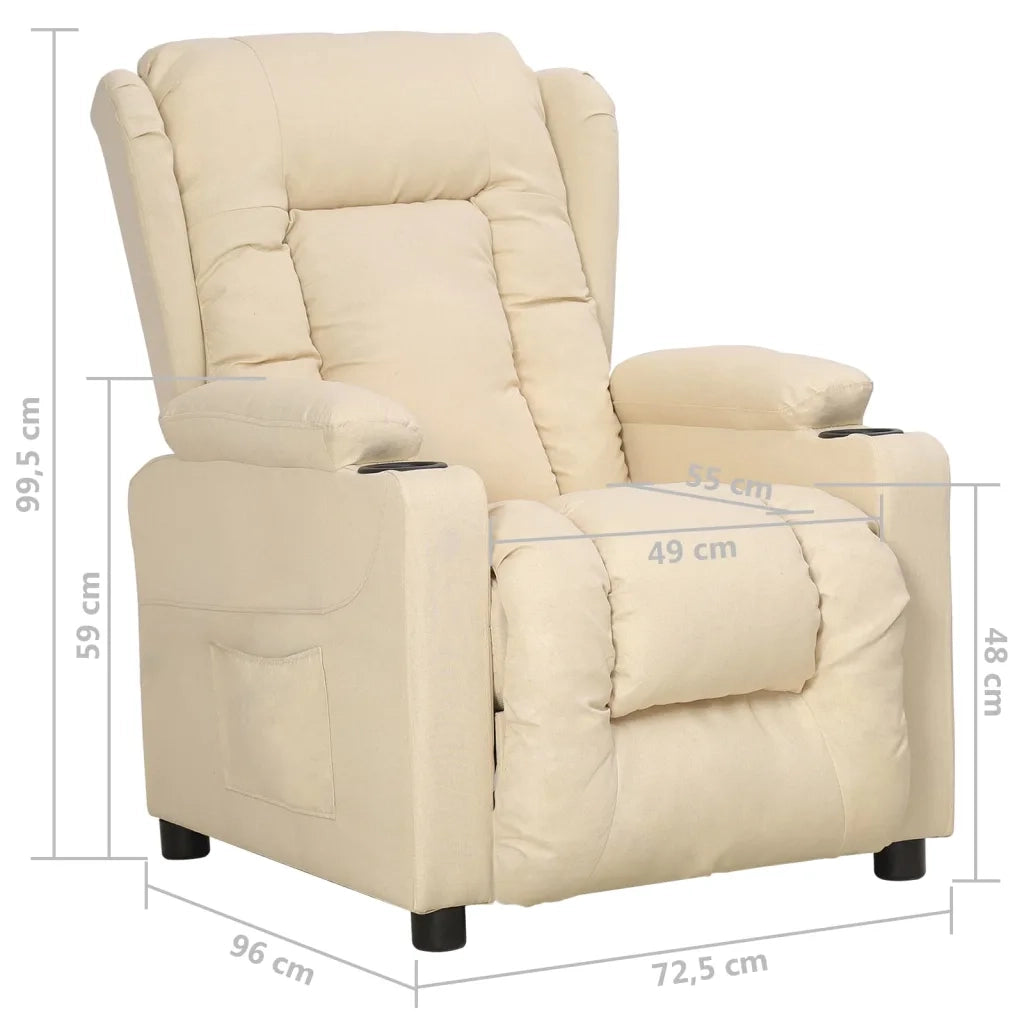 Poltrona Reclinabile in Tessuto Crema 339057
