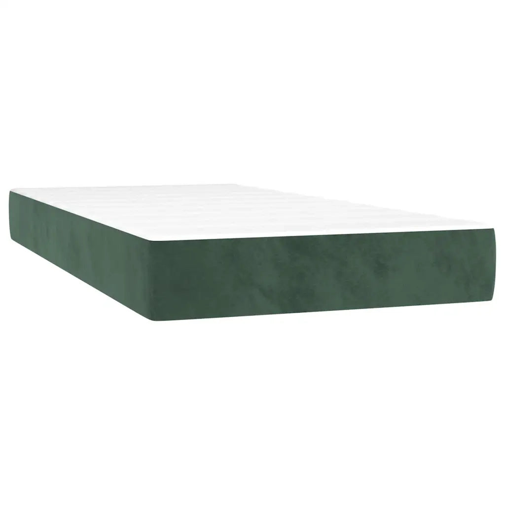 Materasso a Molle Insacchettate Rigidità Media Verde Scuro 100x220x20 cm in Velluto 4016609