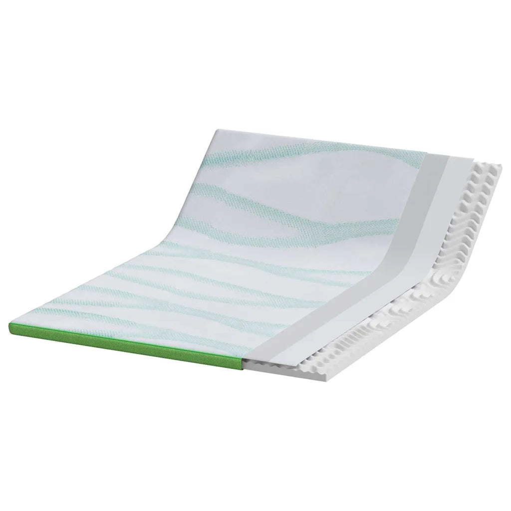 Topper per materasso Bianco e Verde 140 x 200 cm 4106161