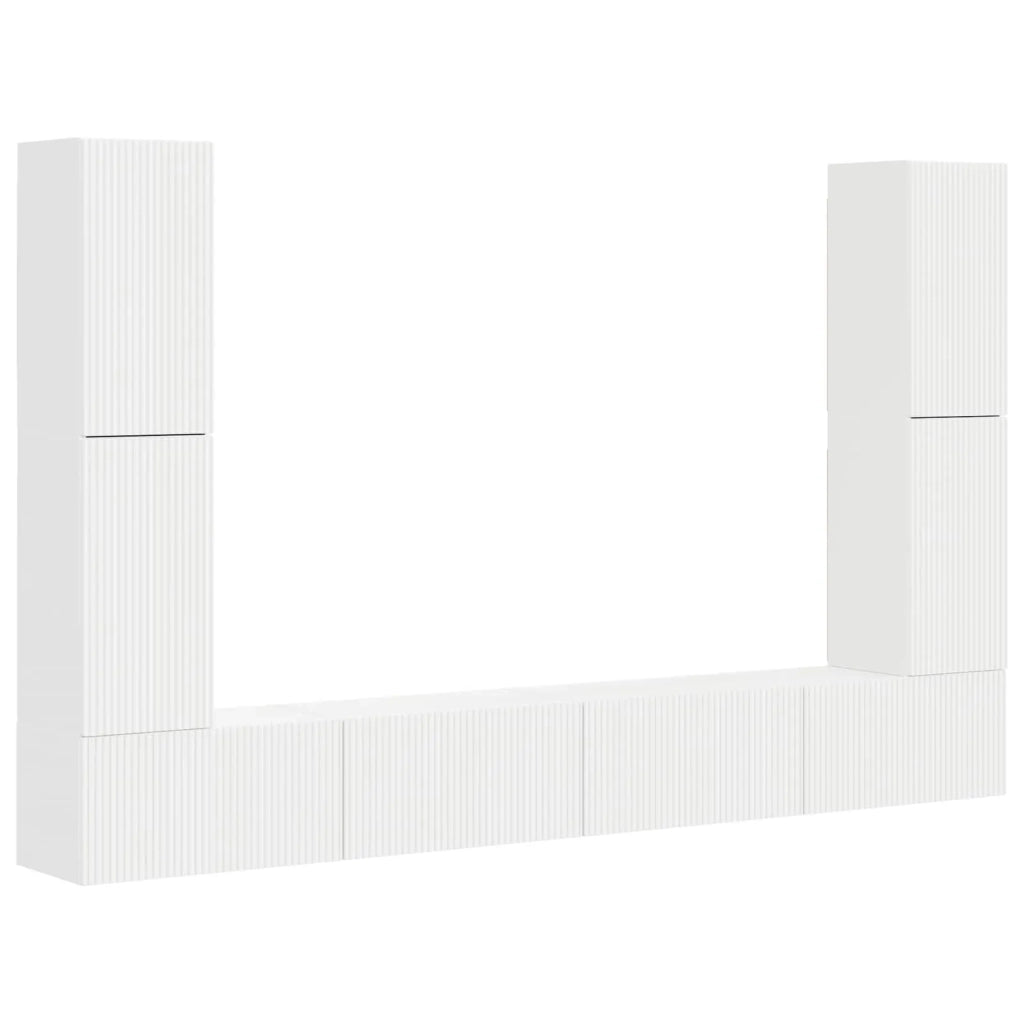 Set mobile TV 8 pcs Bianco Legno multistrato 3409132