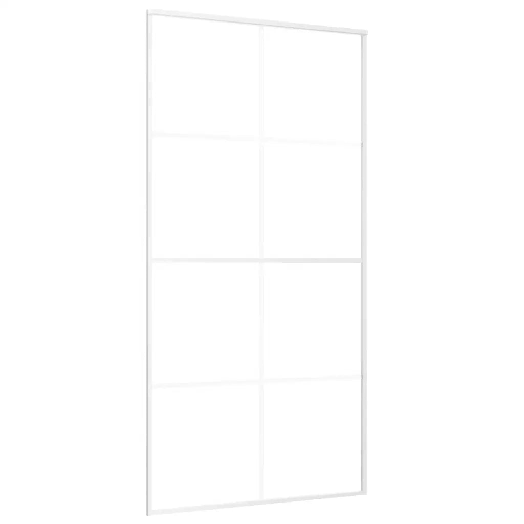 Porta Scorrevole in Vetro ESG e Alluminio 102,5x205 cm Bianca 151676