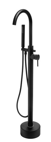 Zeda floor-mounted bath mixer with diverter and hand shower included