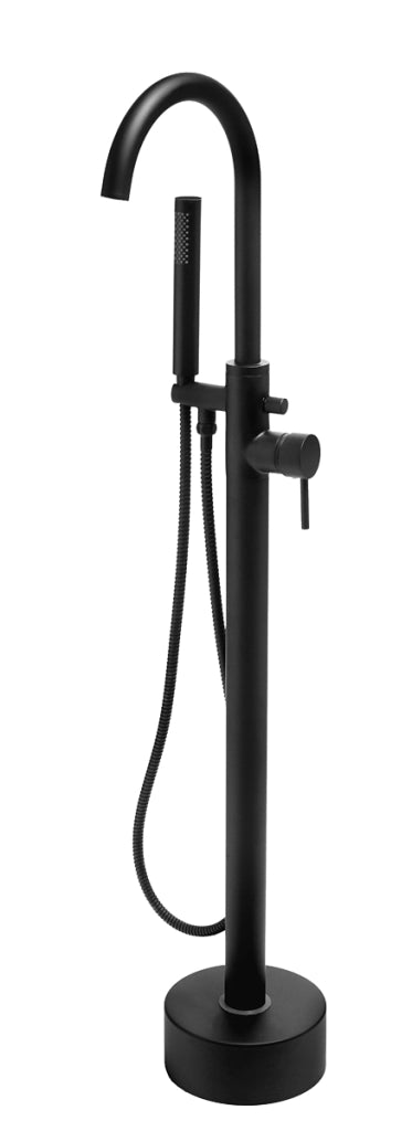 Zeda floor-mounted bath mixer with diverter and hand shower included