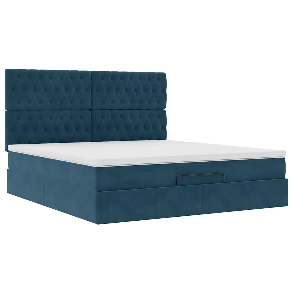 Struttura Letto Pouf con Materassi 160x200 cm Velluto 3313557
