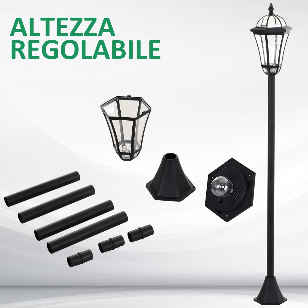 Lampioni Solari da Giardino Set 2 Pezzi ¨C Xylo ¨C LED Automatici Nero