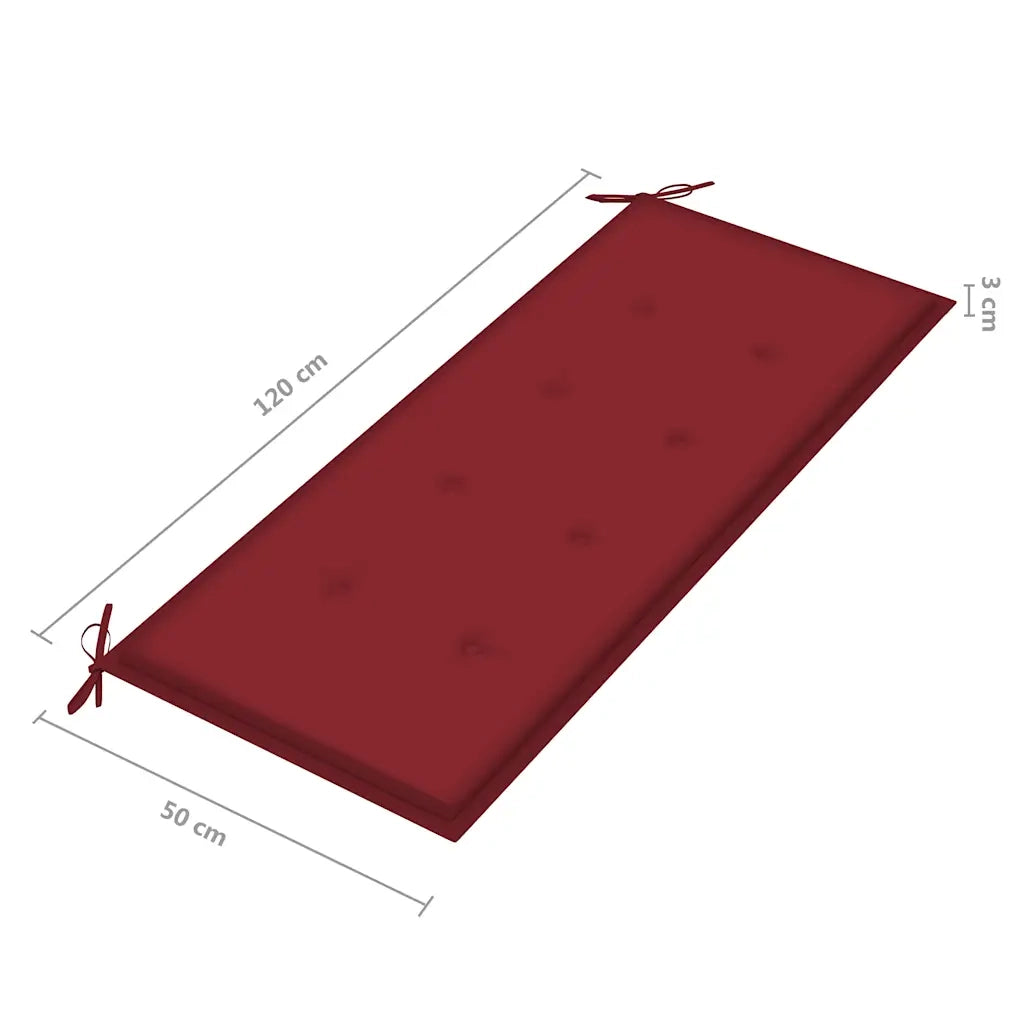 Panchina da Giardino 2Posti e Cuscino 120cm  Massello Eucalipto 3060978