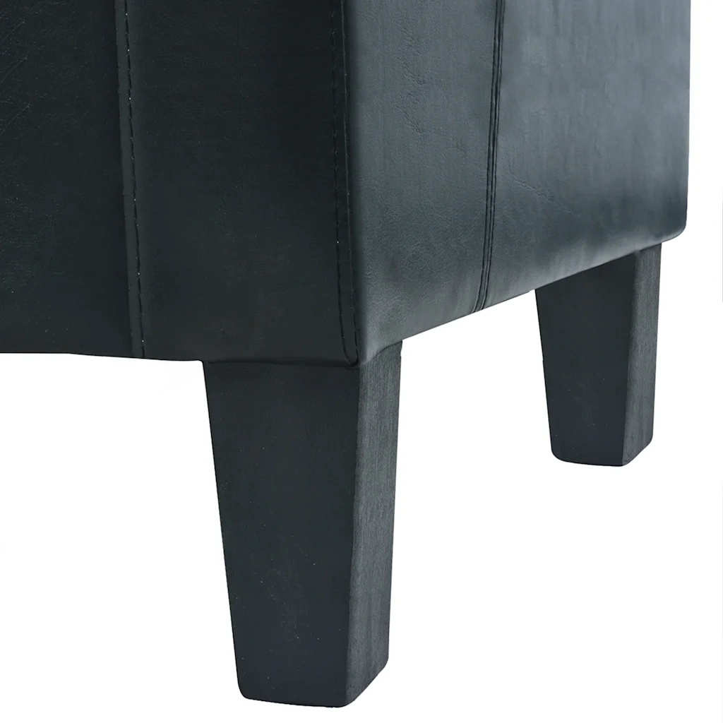 Divano a 2 Posti-Sofa 2 Posti in Pelle Artificiale Nero