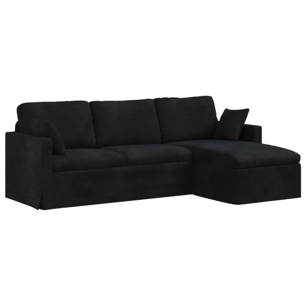 Divano Nero 198 x 134 x 80 cm Velluto