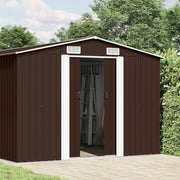 Casetta da Giardino 257x489x181 cm in Metallo Marrone 143351