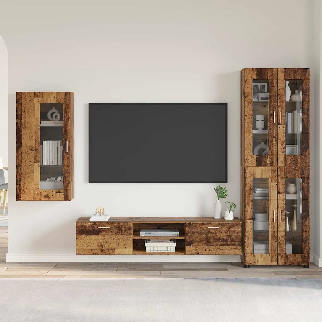 Set mobile TV con porta FLORIN Legno vecchio Legno multistrato