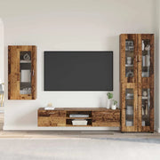Set mobile TV con porta FLORIN Legno vecchio Legno multistrato