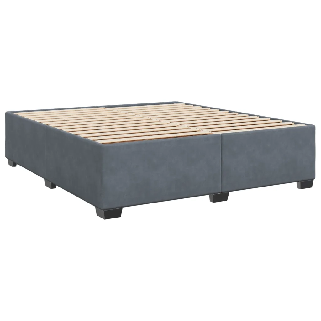 Giroletto a Molle con Materasso Grigio Scuro 200x200 cm Velluto 3286397