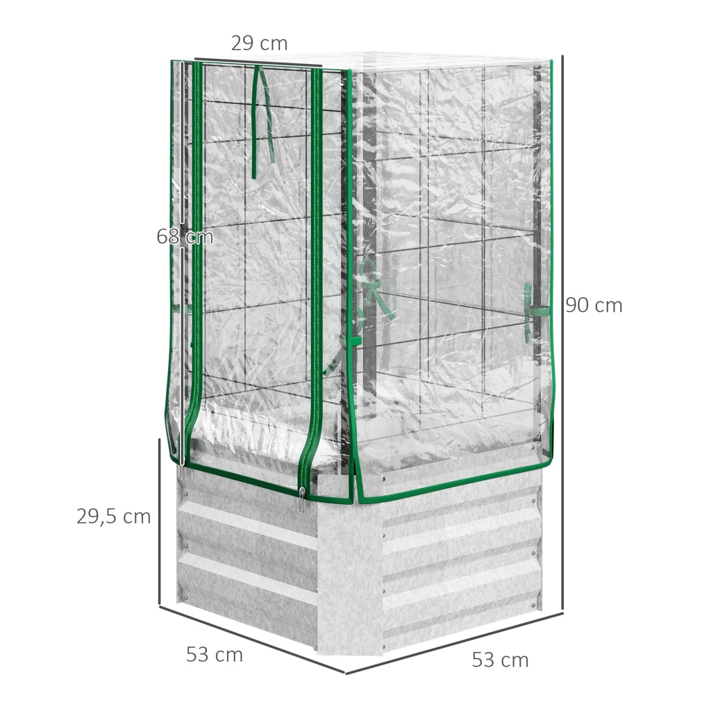 Set 3 Pezzi Giardino con Serra e Griglia ¨C Xylo ¨C Plastica 53x53x90 cm