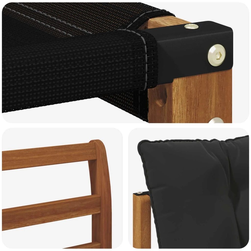 Set di divani da esterno con cuscino 7 pcs Naturale e Nero 3369675