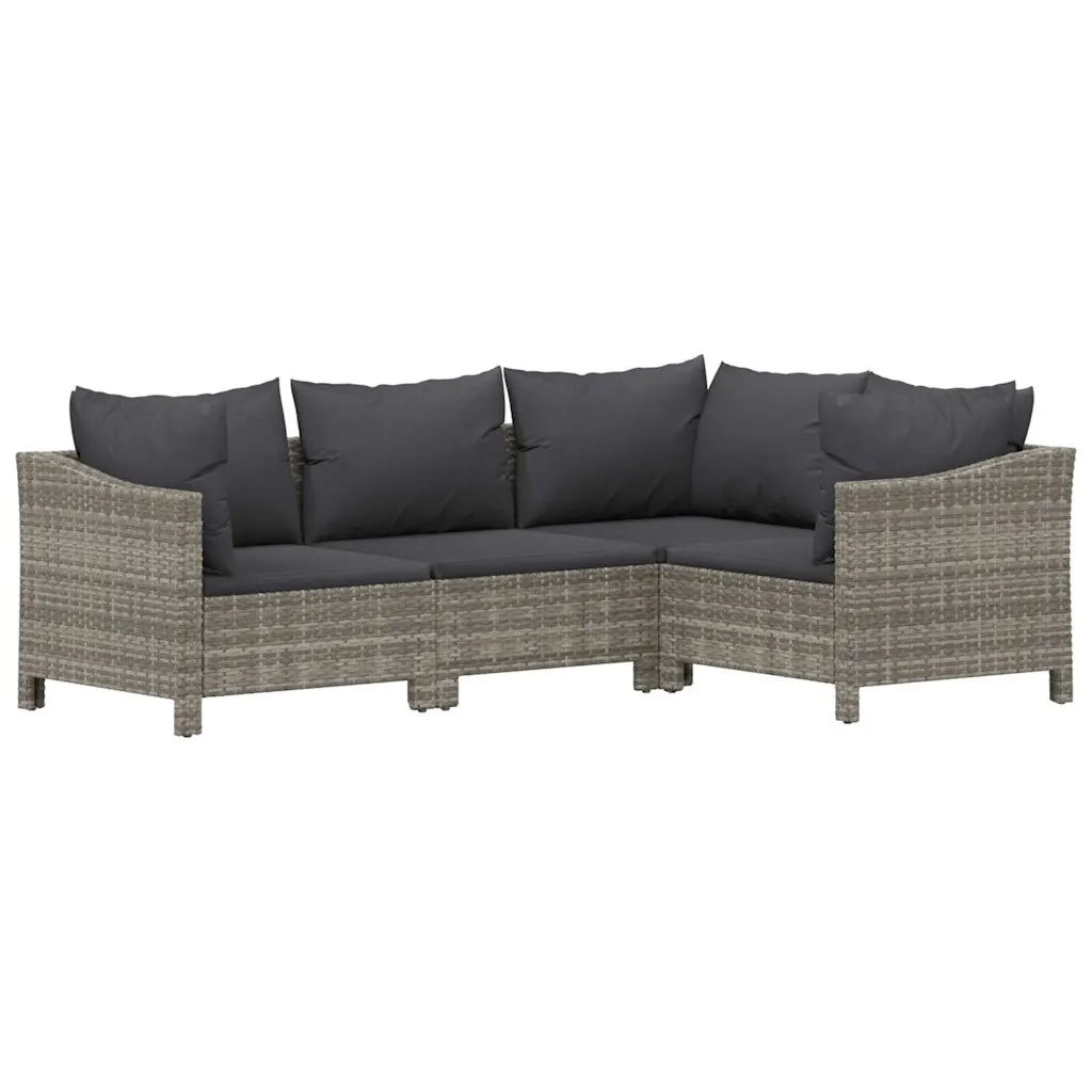 Set Divani da Giardino 6 pz con Cuscini in Polyrattan Grigio 3187291