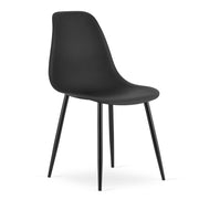 Sedia WAT moderna nera con gambe in metallo