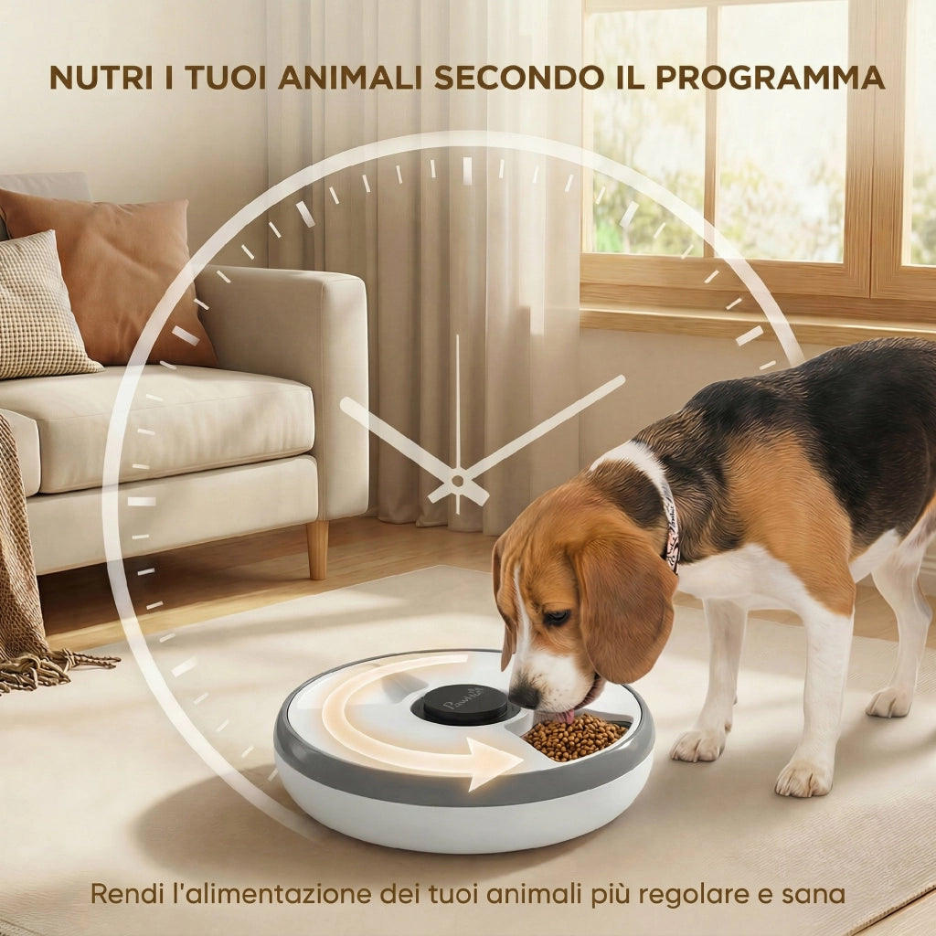 Distributore Automatico Cibo per Cani e Gatti ¨C Xylo ¨C Timer Programmabile, Display LED, 1-6 Pasti