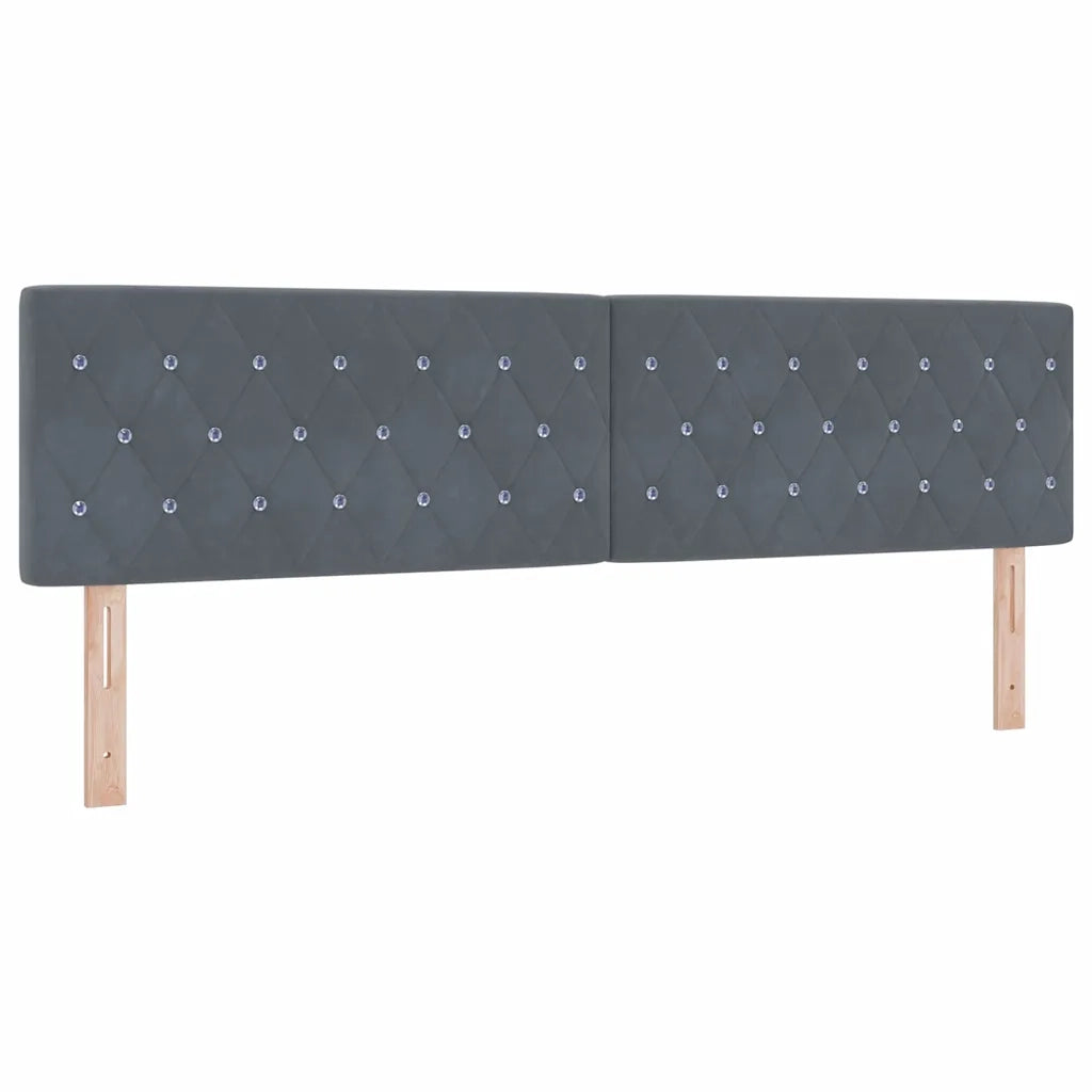 Letto a molle con testiera Grigio scuro 200 x 180 cm Velluto 3341427