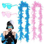 Accessori per festa - 4 pezzi - Occhiali da sole - Sciarpa morbida - 2 m - Accessori per carnevale/Halloween