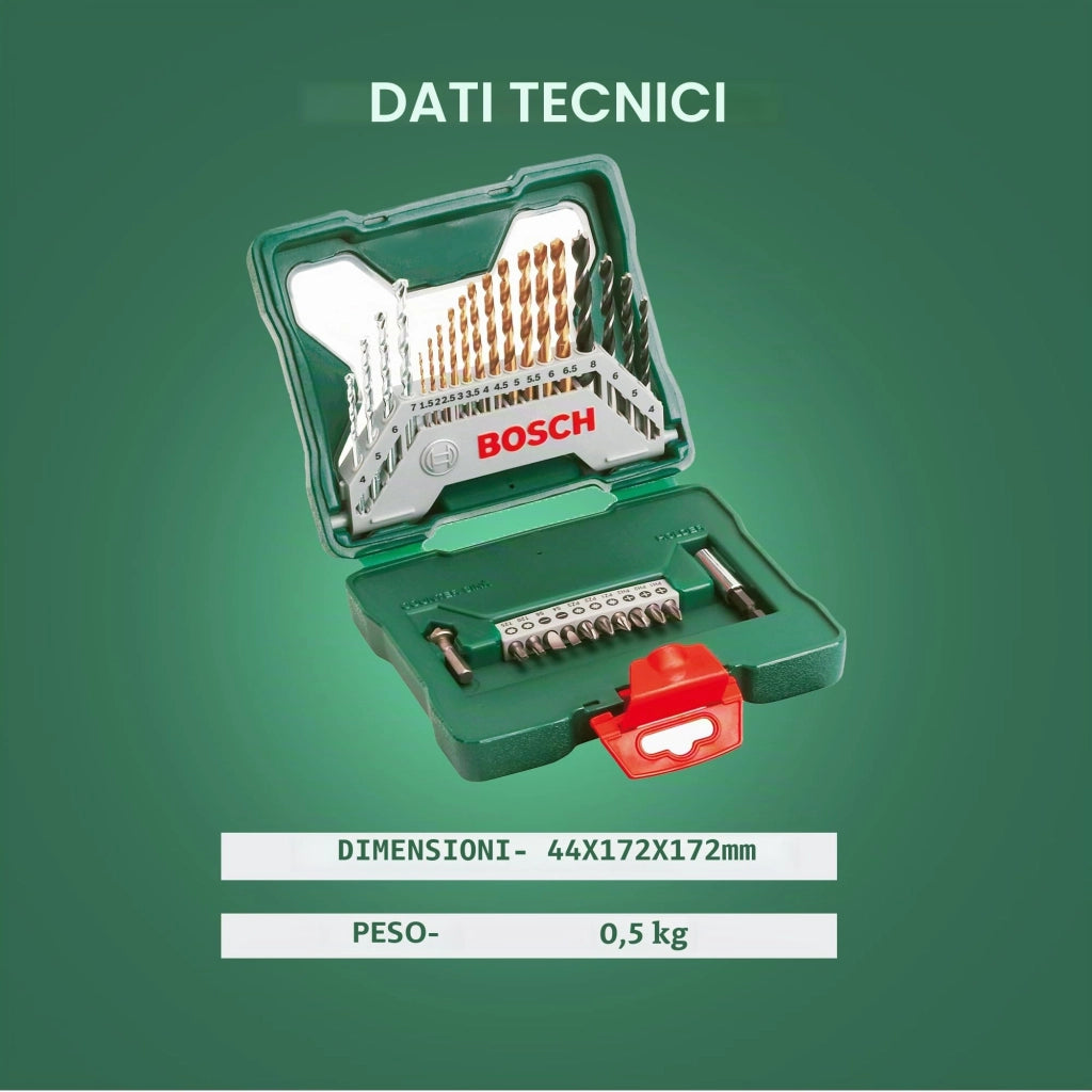 Set Avvitamento e Foratura x 30 Titanium 30 Pezzi Bosch