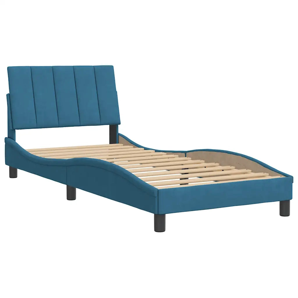 Giroletto senza Materasso Hanko Blu 80x200 cm in Velluto 3207817