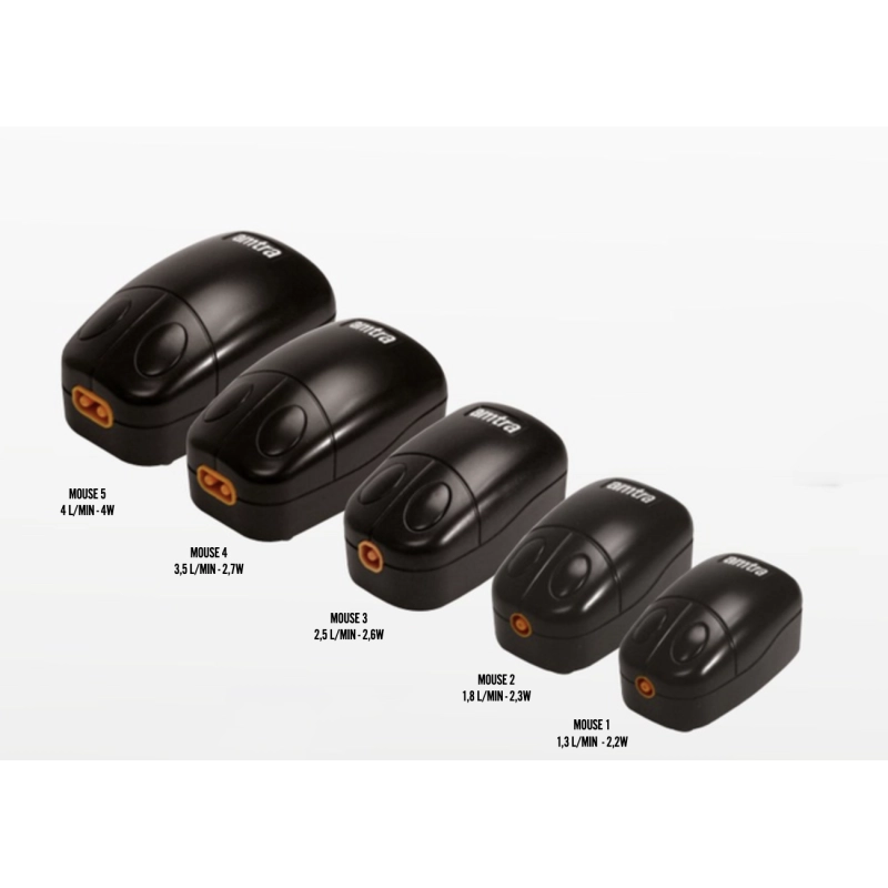 Amtra Mouse 3 - aeratore a singola uscita 2,6w 2,5L/min